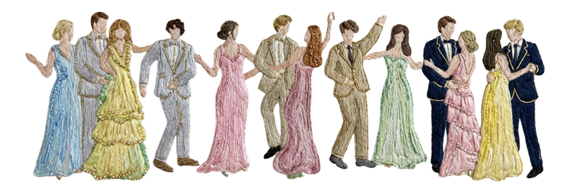 Dress code illustration — elegantly dressed guests